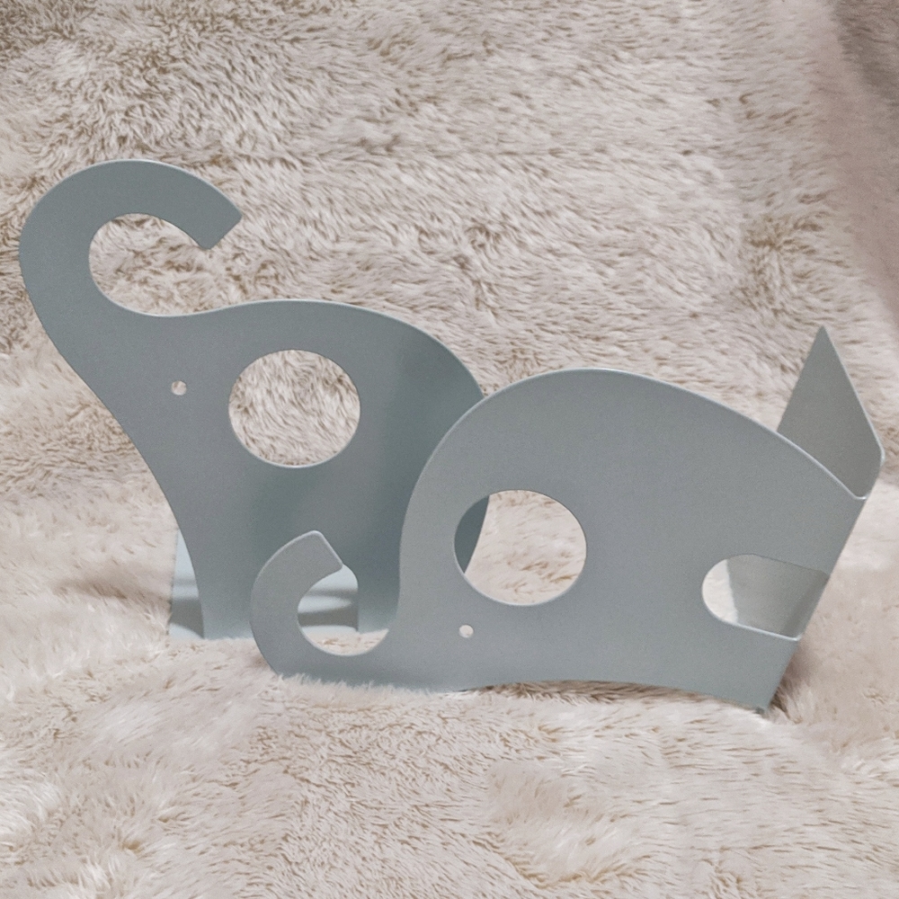 Elephant Home Decor Office Bookends | Sky Blue